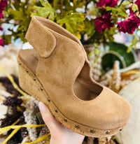 Corkys Oh It’s You Wedge Sandal-Chestnut