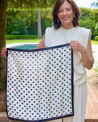 Elsa Polka Dot Scarf Black White