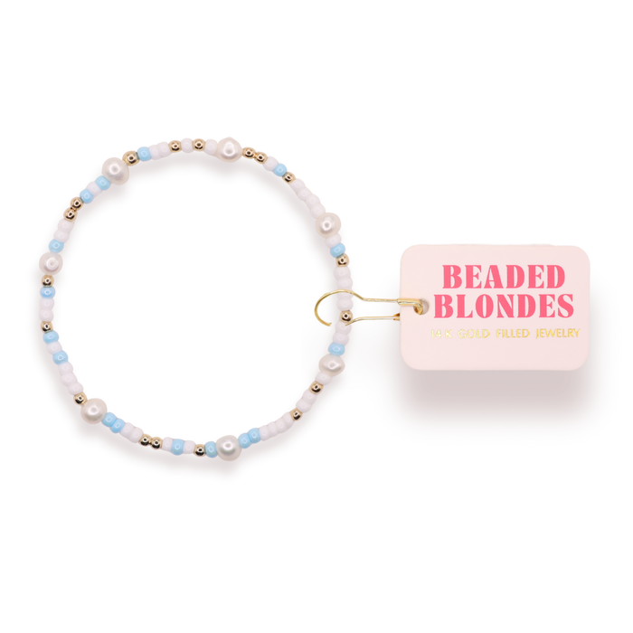 Petite Blue Pearl Sprinkle Bracelet