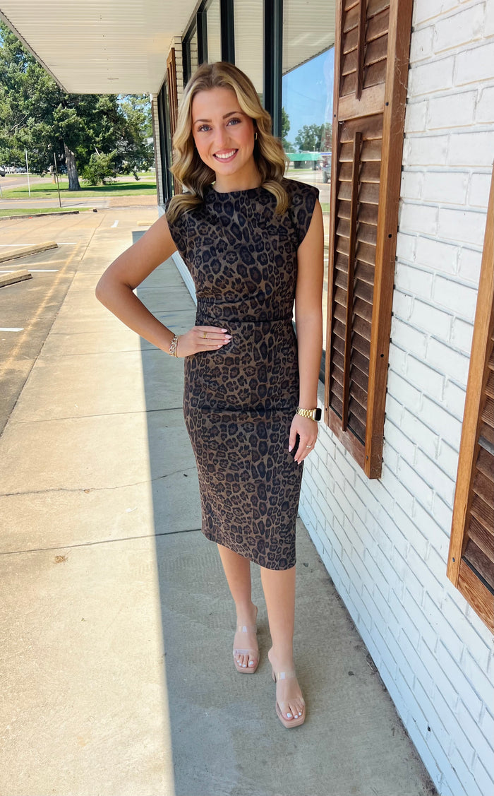 Round Neck Sleeveless Midi Dress