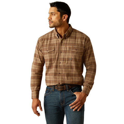 ARIAT-REBAR FLANNEL DURASTR LS WRK SHRT