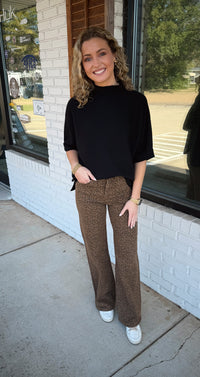 Super High Wide Leg Leopard Jeans