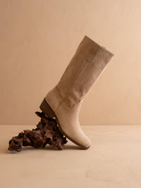 The Harrison | Almond Premium Faux Leather Slouch Fall Boot
