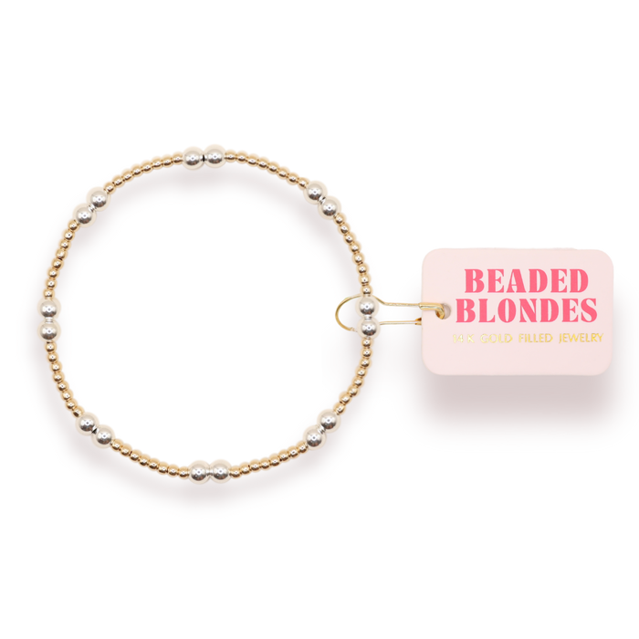 Petite Leah Bracelet in Gold with Silver