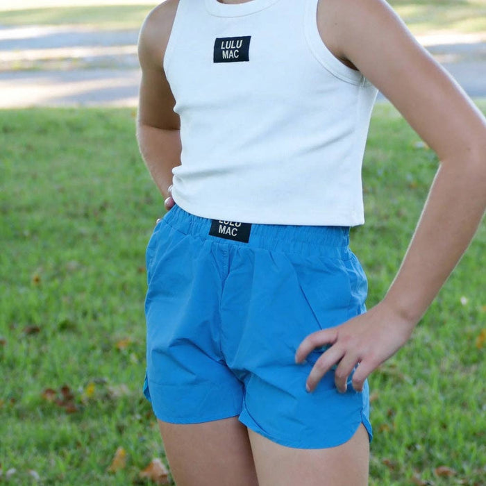 LULU MAC SHORT TEAL KIDS SHORTS