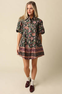 Lydia Floral Puff Sleeve Mini Dress