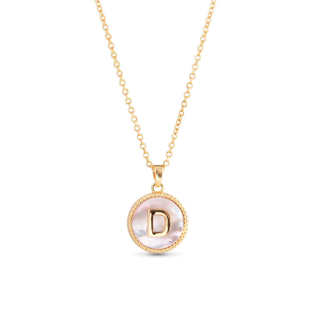 Amanda Blu Gold Mother of Pearl Initial Necklaces | 18 Letters