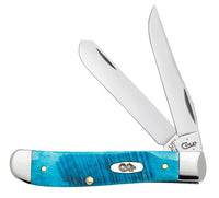 Case Knives - Sawcut Jig Caribbean Blue Bone Mini Trapper