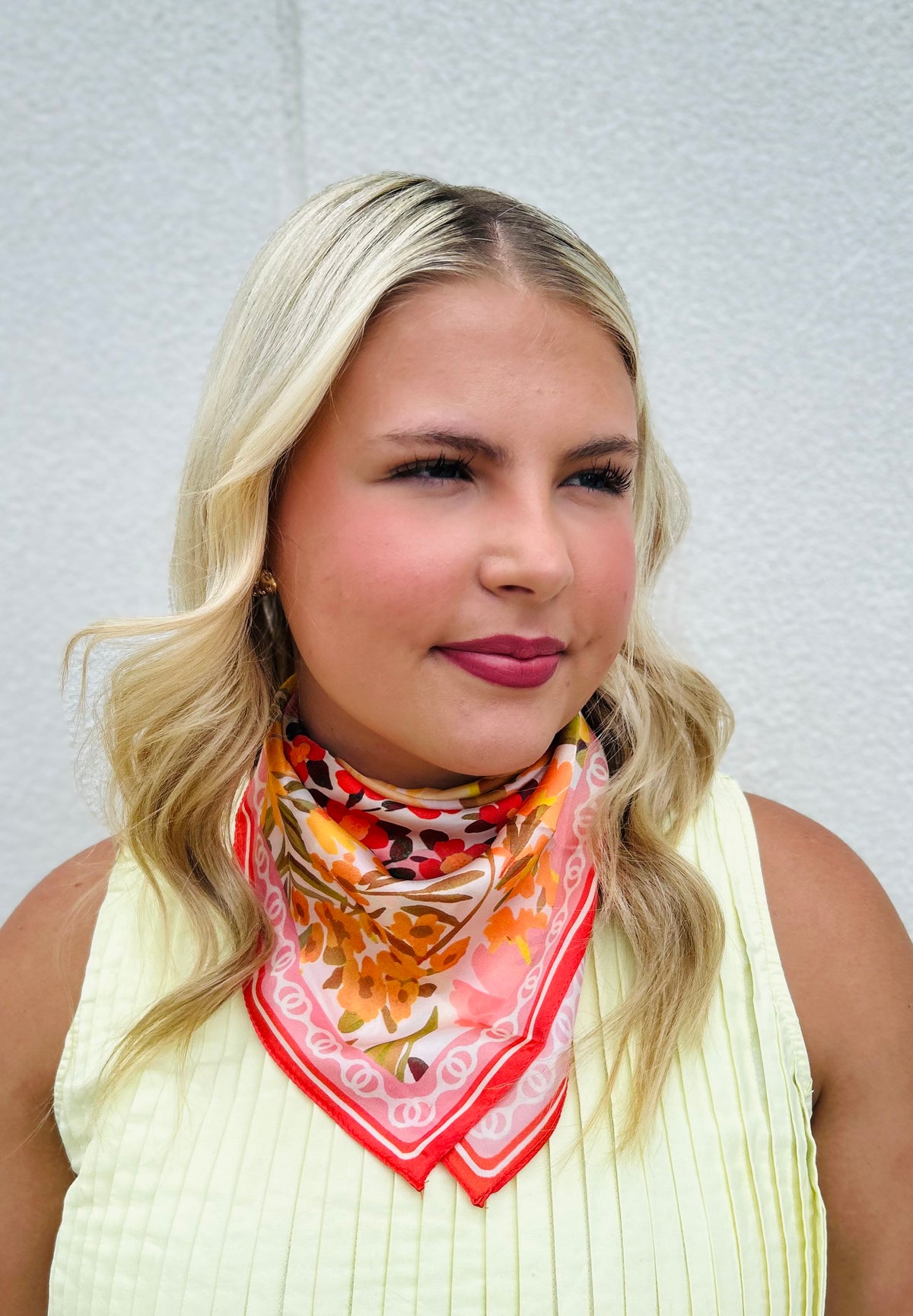 Elora Floral Print Scarf Pink Multi