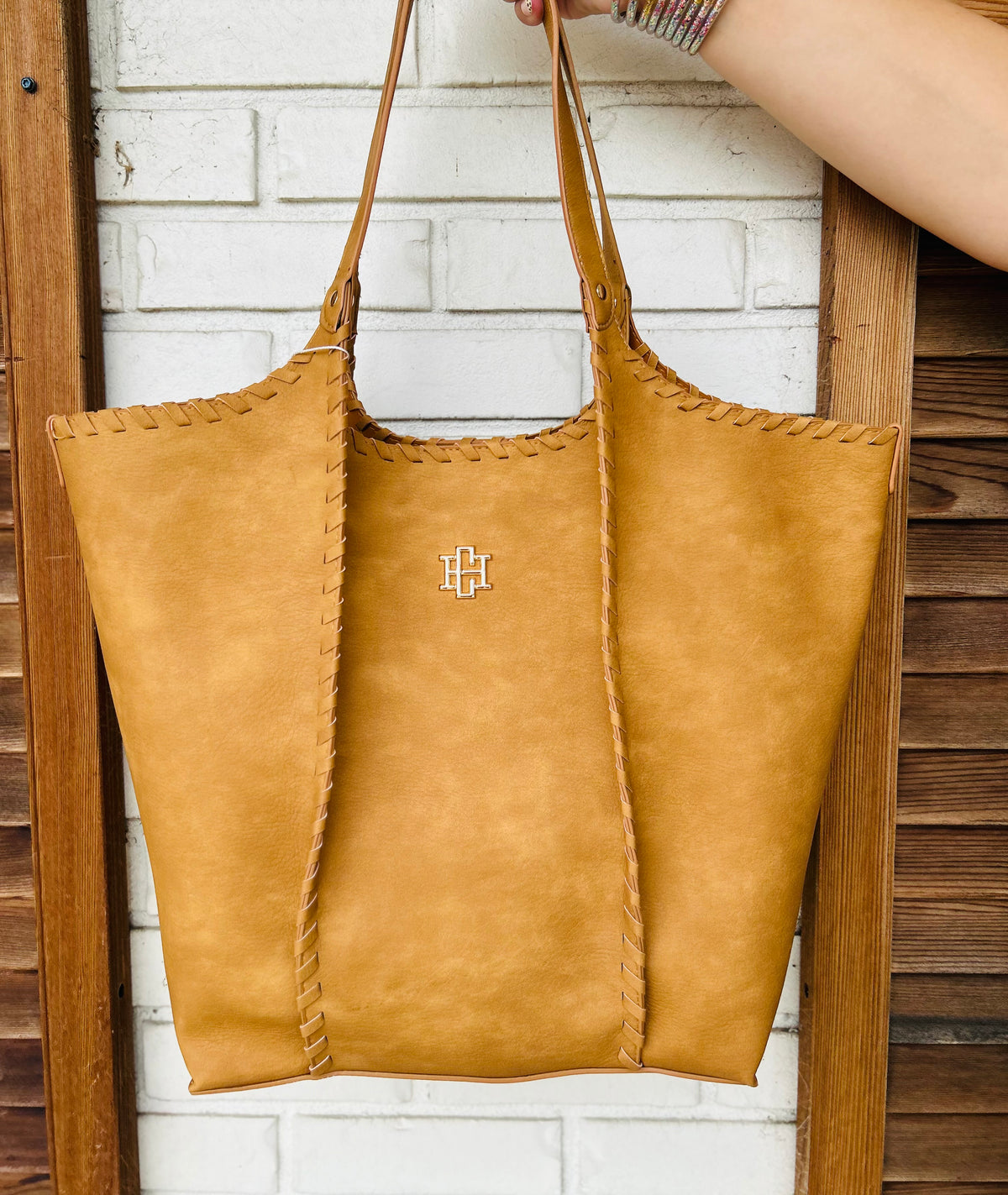 Caroline Hill Emory Whipstitch Tote - Mustard S