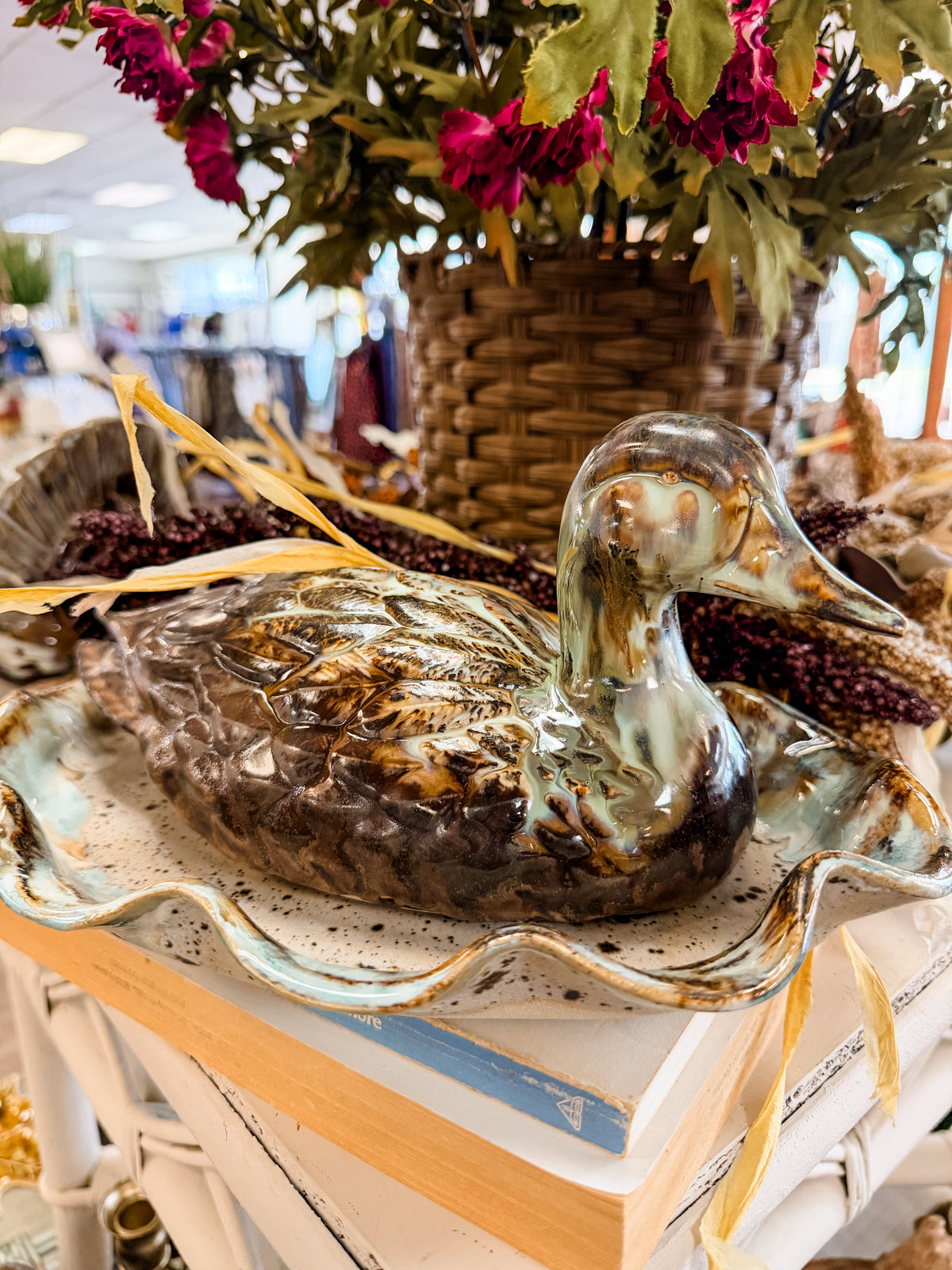 Rosaline Pottery Large Duck Color Mallard