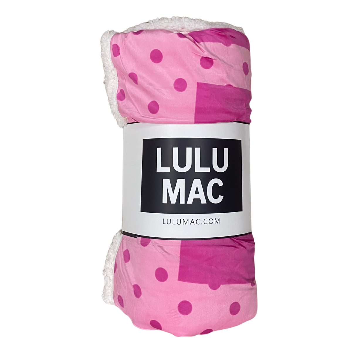 LULU MAC BLANKET LIGHT PINK WITH HOT PINK DOTS