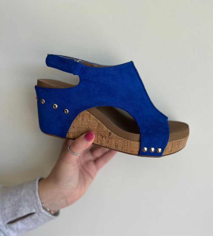 Corkys Carley Wedge Sandals Electric Blue