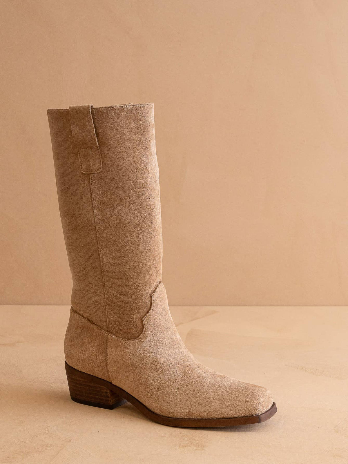The Harrison | Almond Premium Faux Leather Slouch Fall Boot