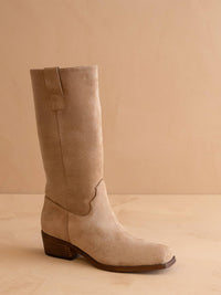 The Harrison | Almond Premium Faux Leather Slouch Fall Boot