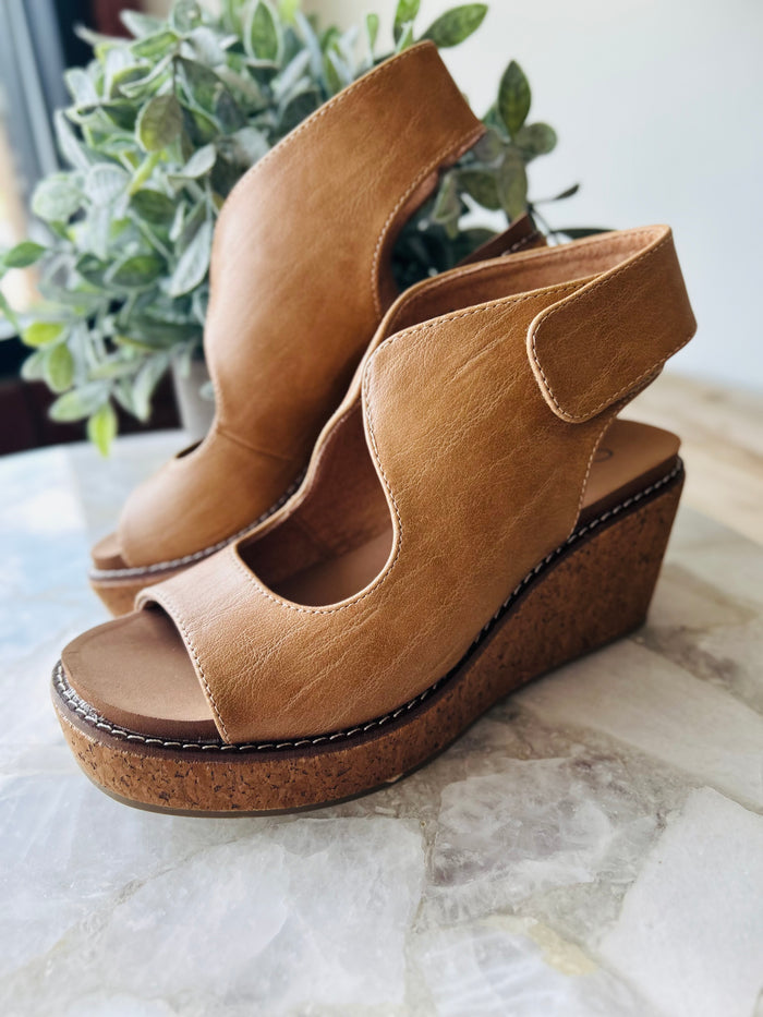 Corkys Lets Talk About It Wedge-Caramel