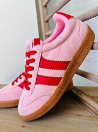 Corky's Heads Up Sneakers Pink Red Combo