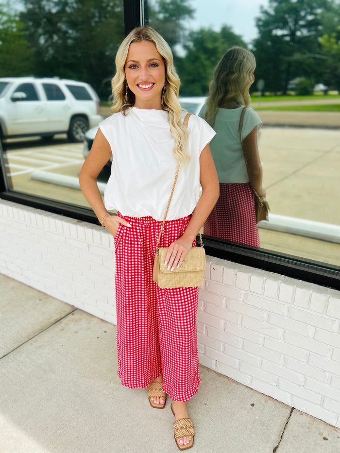 Sleeveless Drape Neck Top