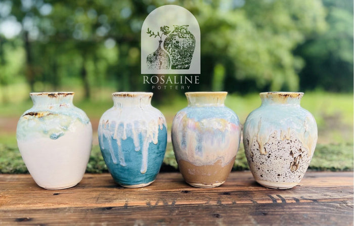 Rosaline Pottery Bud Vase Color Sea Salt