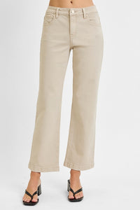 RISEN TUMMY CONTROL MID RISE ANKLE STRAIGHT JEANS