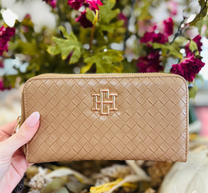 Caroline Hill Penelope Wallet Woven Tan