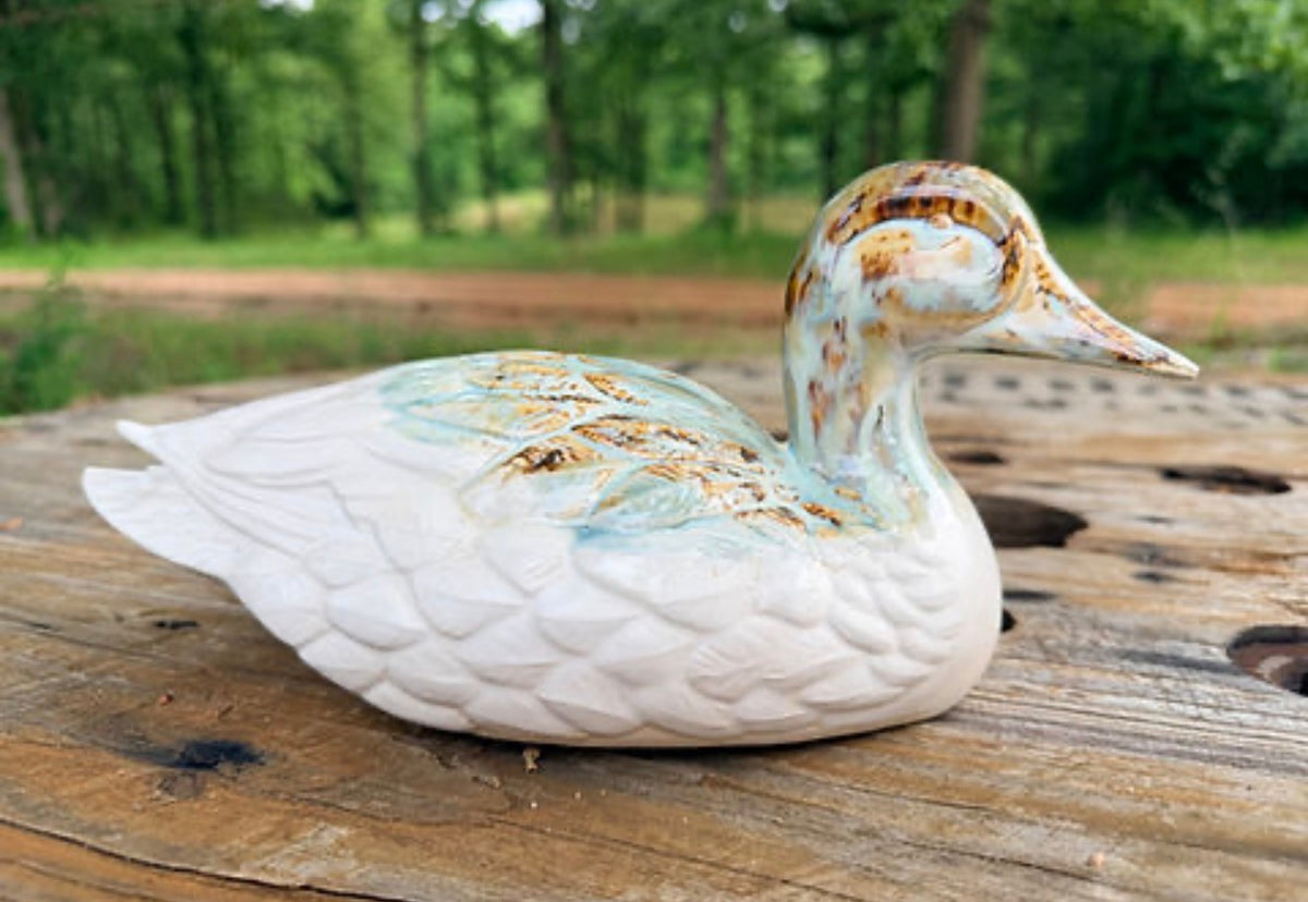 Rosaline Pottery Large Duck Color Sea Salt )