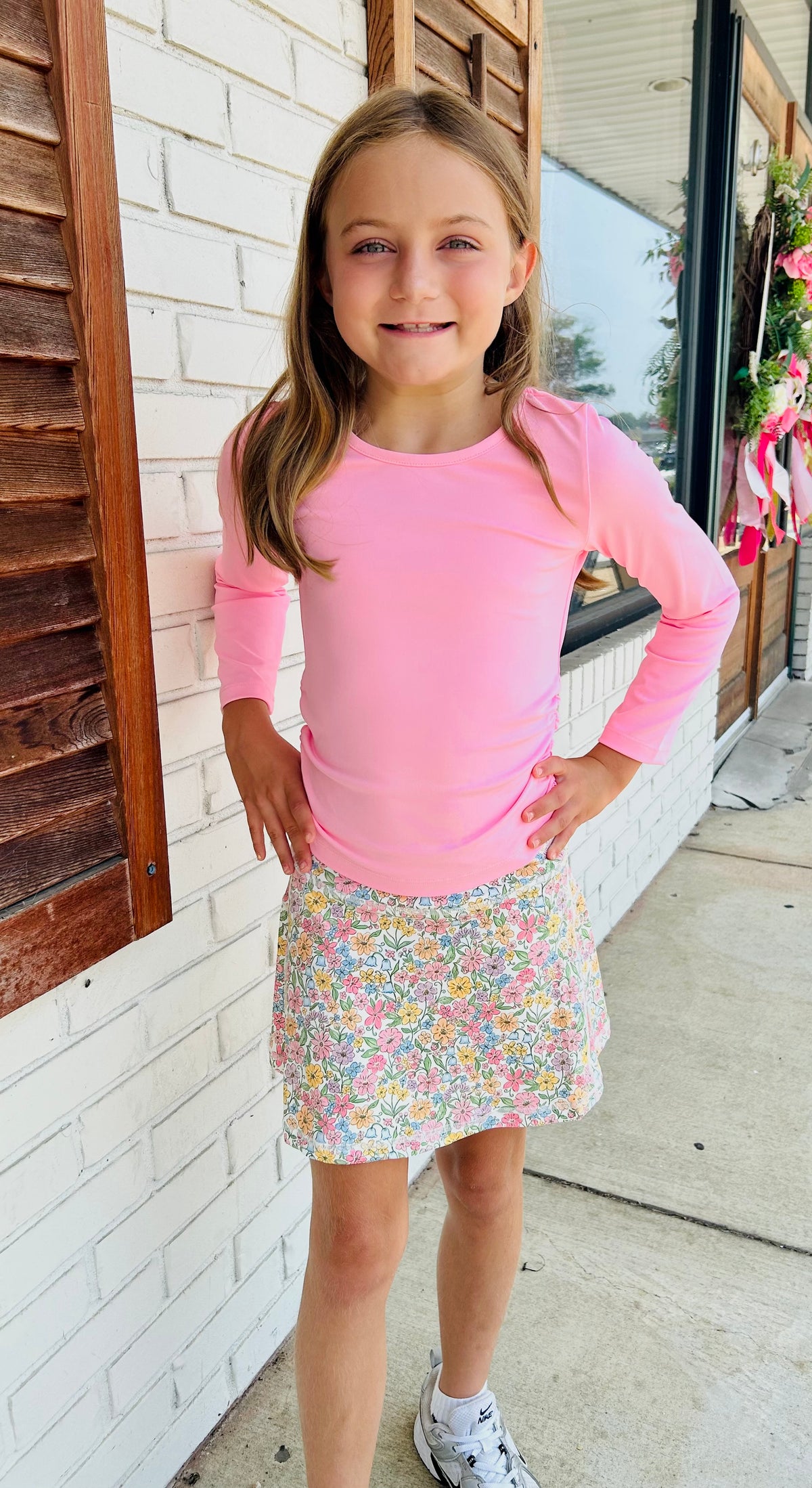 Swoon Kids bubblegum pink ruched top