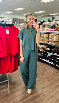 Viscose Sweater Short Slv Top & Pants 2pcs Set