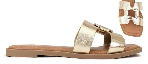 FENG GOLDEN LOOP DESIGN CUT OUT UPPER SANDALS