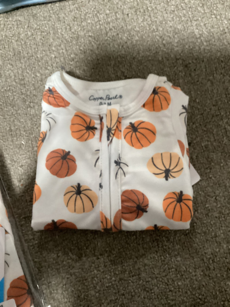 Copper Pearl Zip Footie 0-3m