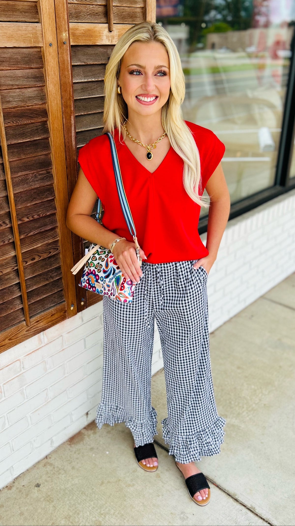 Gingham Casual Pants