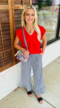 Gingham Casual Pants