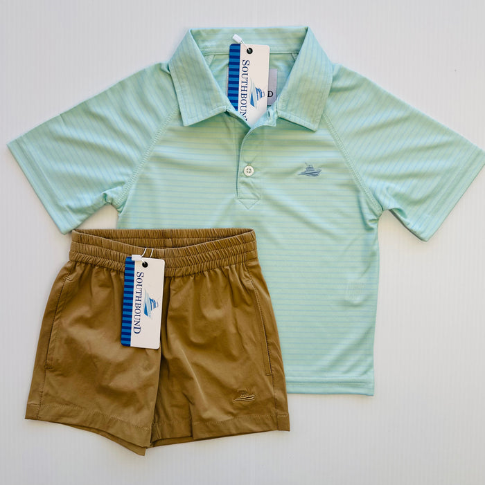 Southbound Cascade/Aqua Combo Stripe Polo