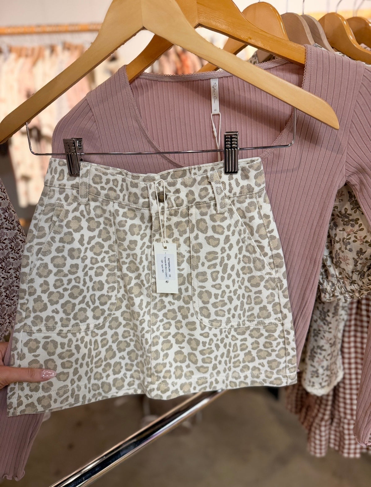 Rylee +Cru Teen Tennessee Mini Skirt Leopard