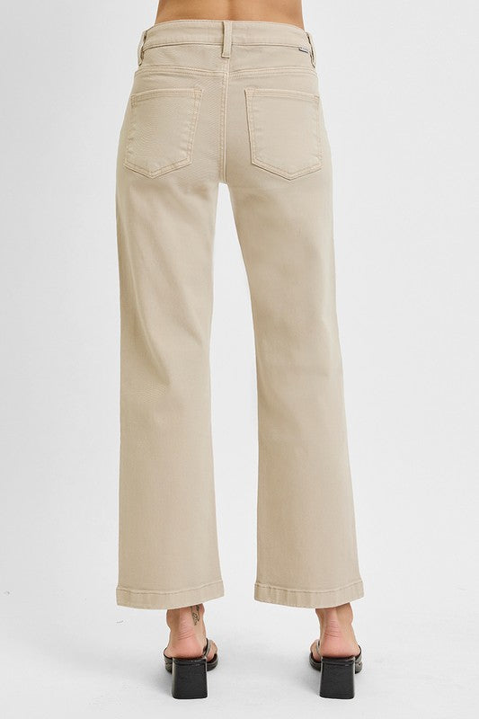 RISEN TUMMY CONTROL MID RISE ANKLE STRAIGHT JEANS