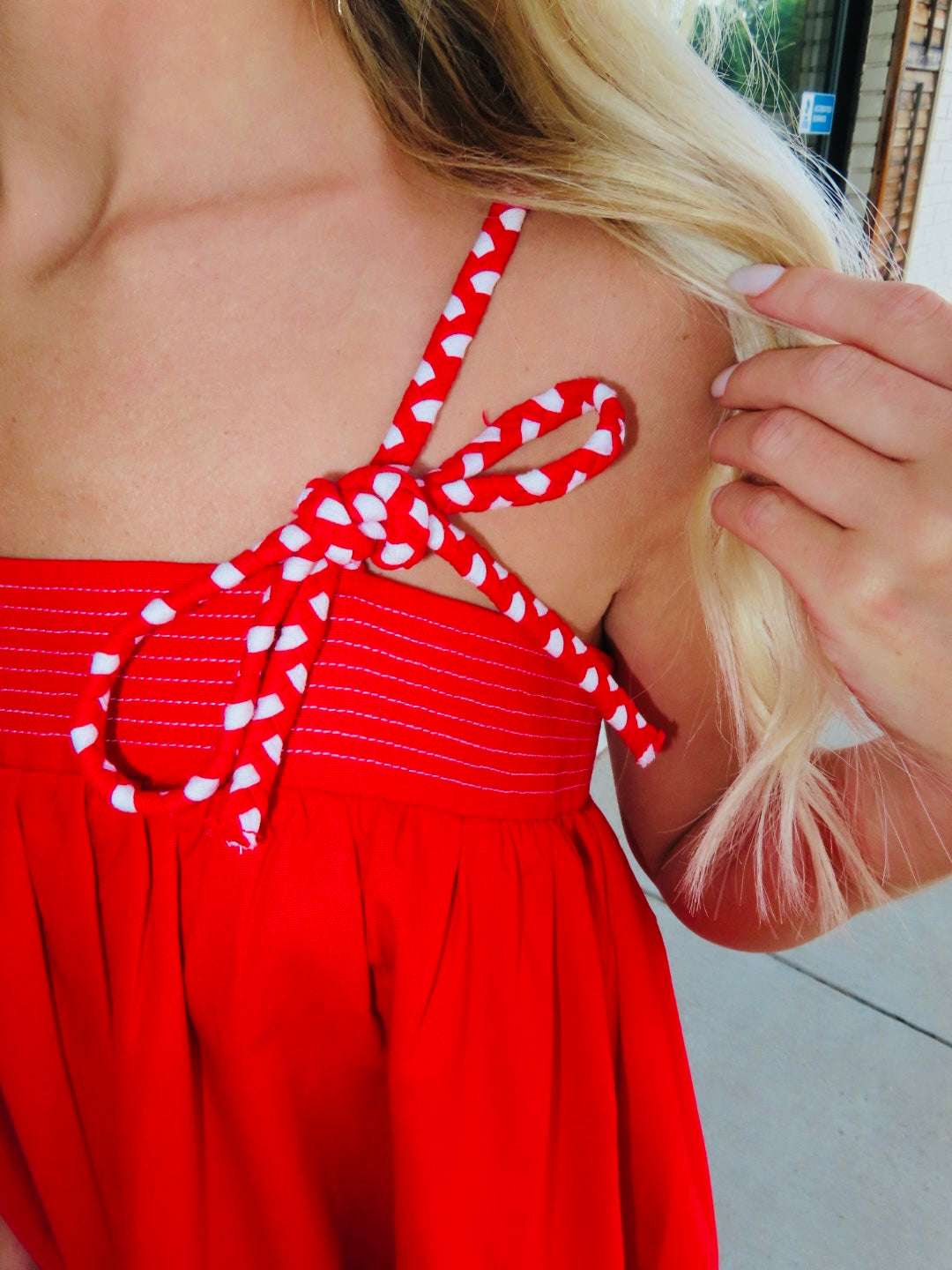 Tube Mini Dress With Mixed Color Cord Strap
