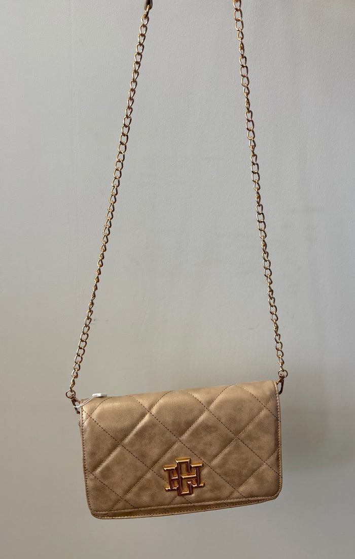 Caroline Hill Bryn Clutch/Crossbody Gold Shimmer