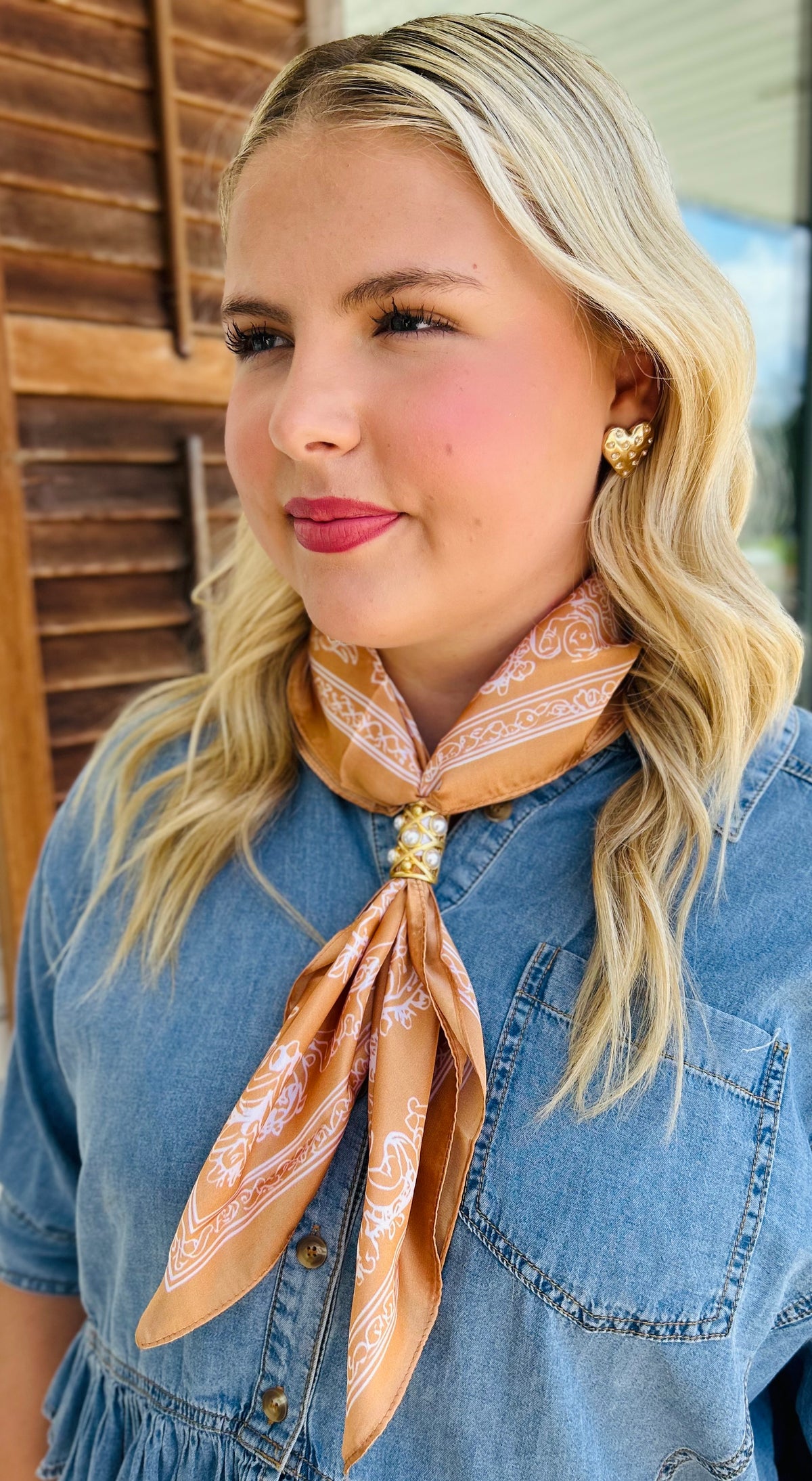 Dora Floral Paisley Scarf Gold