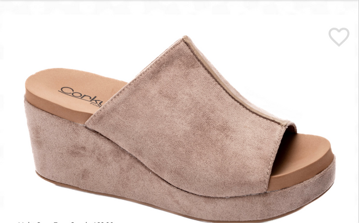 Corkys Here For It Light Grey Faux Suede