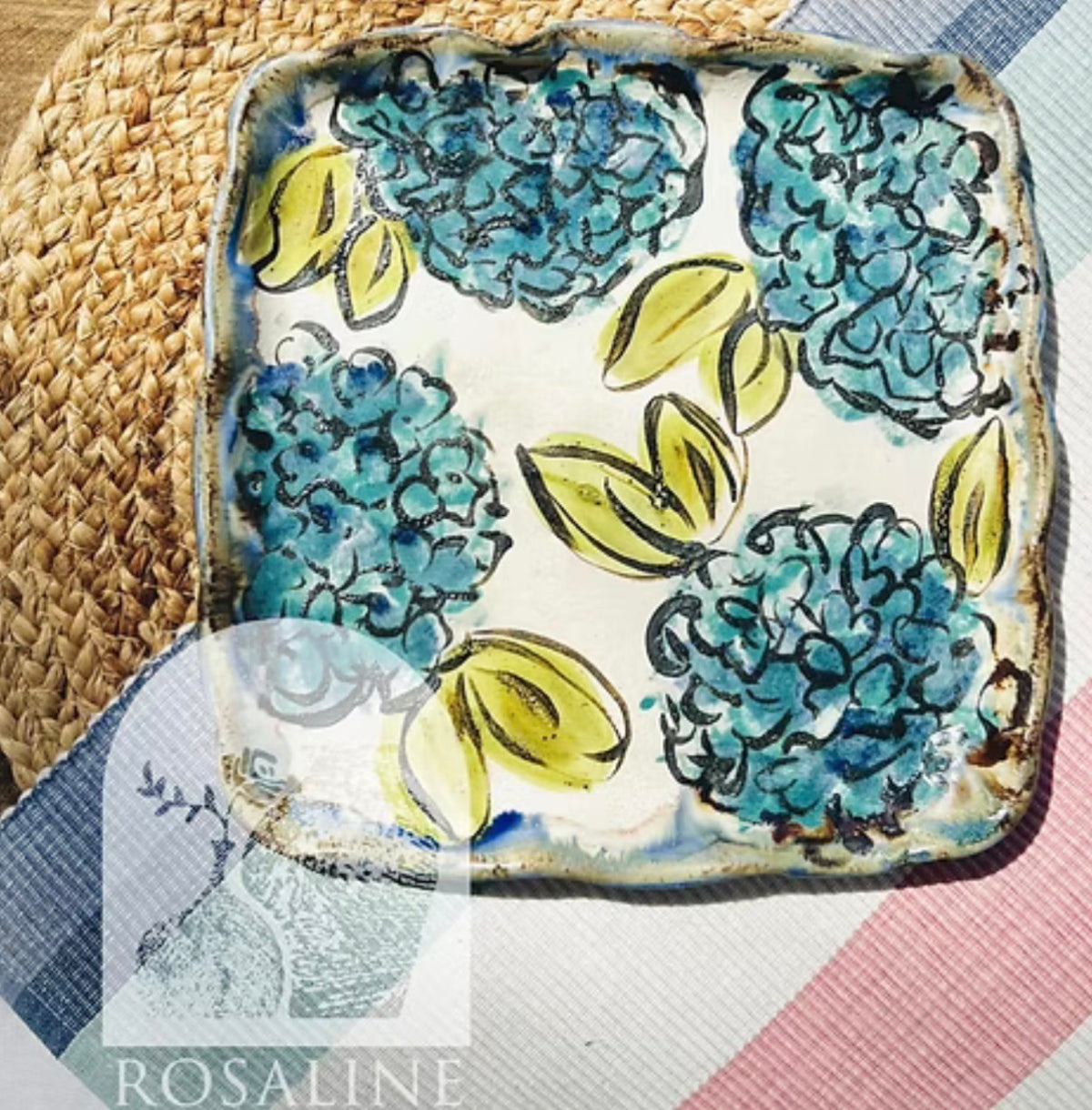 Rosaline Pottery Hydrangea Plate