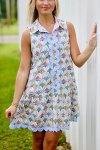 Sleeveless Floral Print Dress