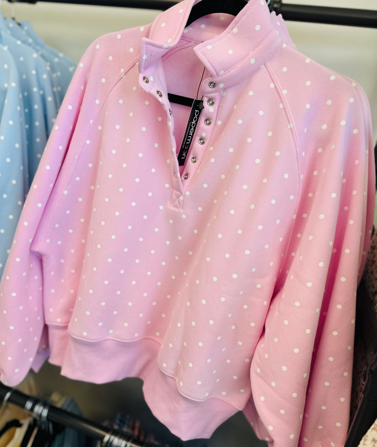 Polka Dot Piper Snap Button Sweater