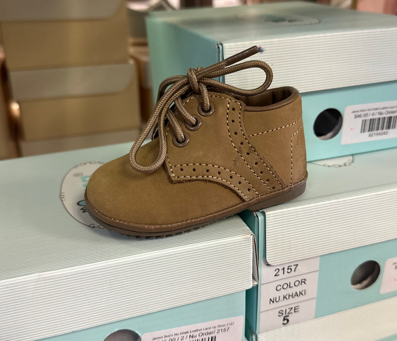 James Boy's Nu Khaki Leather Lace Up Shoe 2157