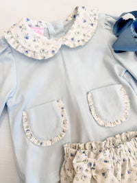 Petit Bebe Blue Floral Bloomer Set