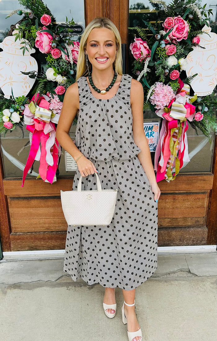 Gingham polka dot Skirt Set
