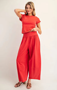 Mineral Washed Solid Pants Set