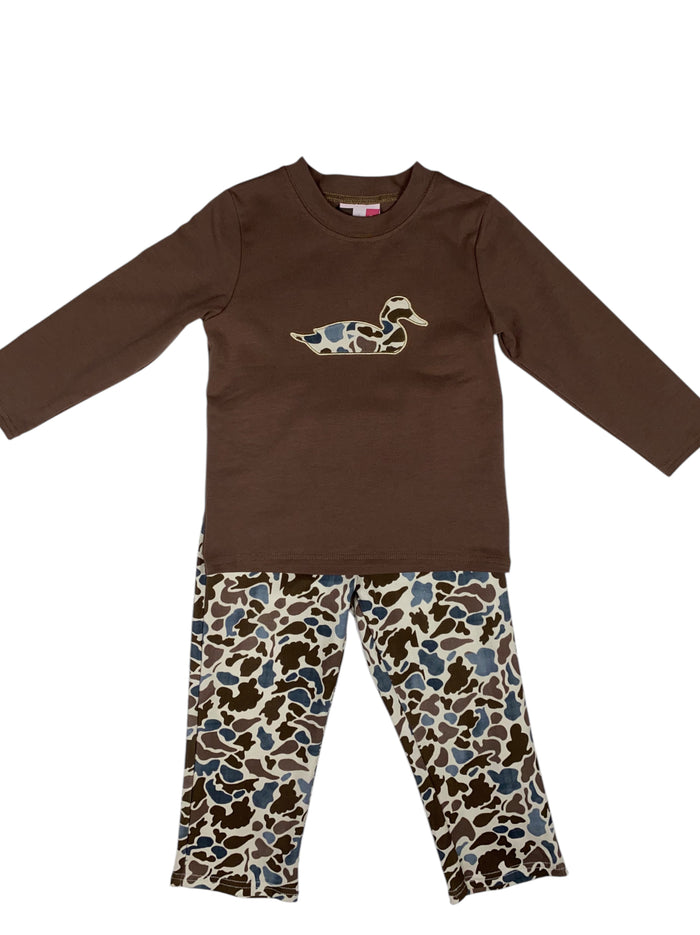 Banana Split Camo Duck Applique Pant Set