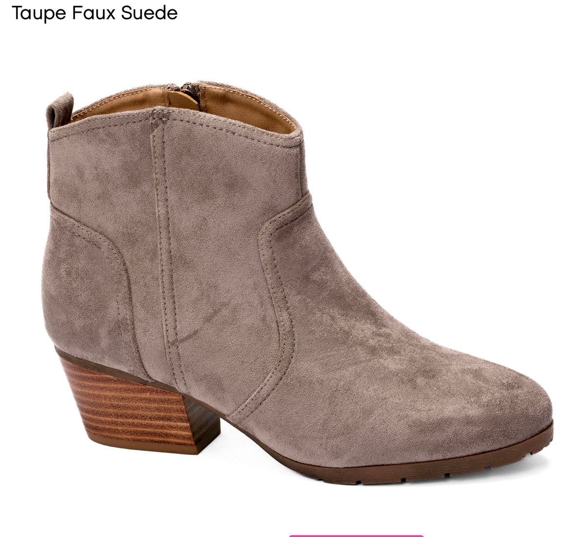 Corkys Yonder Taupe Faux Suede Booties