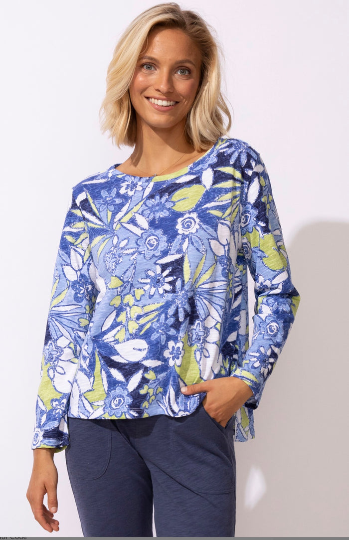 ESCAPE  FIJI FLORAL BOXY TEE