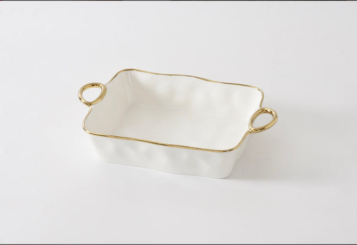 Pampa Bay 11″ x 9″ Rectangular Baking Dish w/ Gold Handles